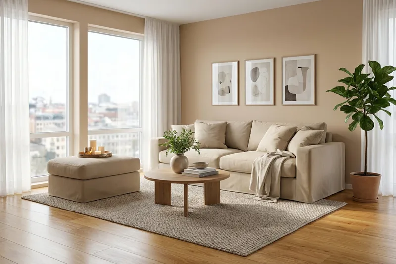 Valencia Fotpall med avtagbar och tvättbar klädsel - Beige - Möbler - Fåtölj & stolar - Pall & puff - Fotpallar