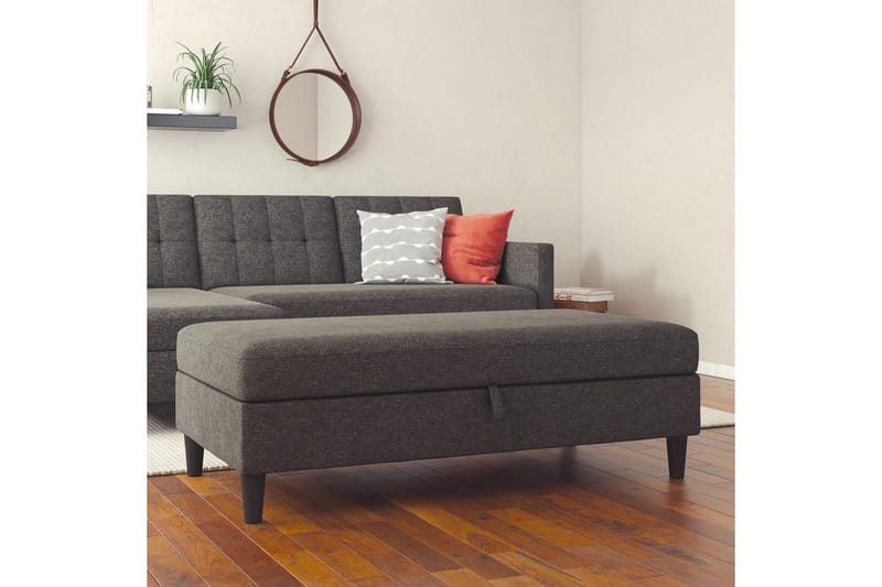 Fotpall/pall Hartford Antracit, Linnetyg Utseende (100% Polyester - Antracit, Linnetyg Utseende (100% Polyester - Möbler - Fåtölj & stolar - Pall & puff - Fotpallar