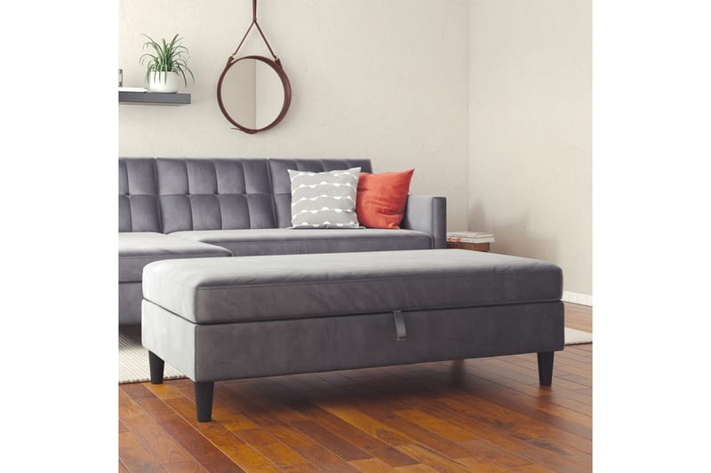 Fotpall/pall Hartford Antracit, Sammet - Antracit, Sammet - Möbler - Fåtölj & stolar - Pall & puff - Fotpallar