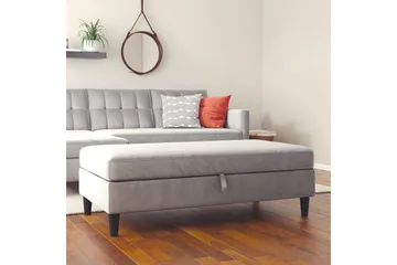 Fotpall/pall Hartford Grå, Sammet - Grå, Sammet - Möbler - Fåtölj & stolar - Pall & puff - Fotpallar