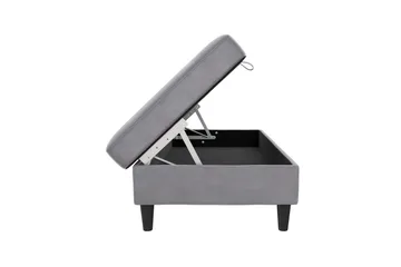 Fotpall/pall Hartford Grå, Sammet - Grå, Sammet - Möbler - Fåtölj & stolar - Pall & puff - Fotpallar