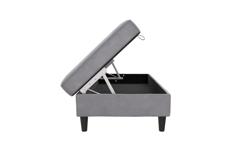 Fotpall/pall Hartford Grå, Sammet - Grå, Sammet - Möbler - Fåtölj & stolar - Pall & puff - Fotpallar