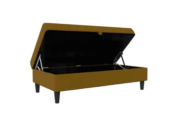 Fotpall/pall Hartford Gul, Linnetyg Utseende (100% Polyester - Gul, Linnetyg Utseende (100% Polyester - Möbler - Fåtölj & stolar - Pall & puff - Fotpallar