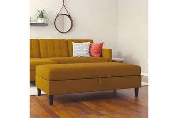 Fotpall/pall Hartford Gul, Linnetyg Utseende (100% Polyester - Gul, Linnetyg Utseende (100% Polyester - Möbler - Fåtölj & stolar - Pall & puff - Fotpallar