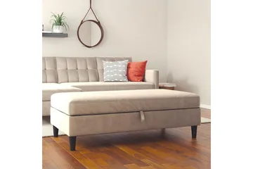 Fotpall/pall Hartford Taupe, Sammet - Taupe, Sammet - Möbler - Fåtölj & stolar - Pall & puff - Fotpallar