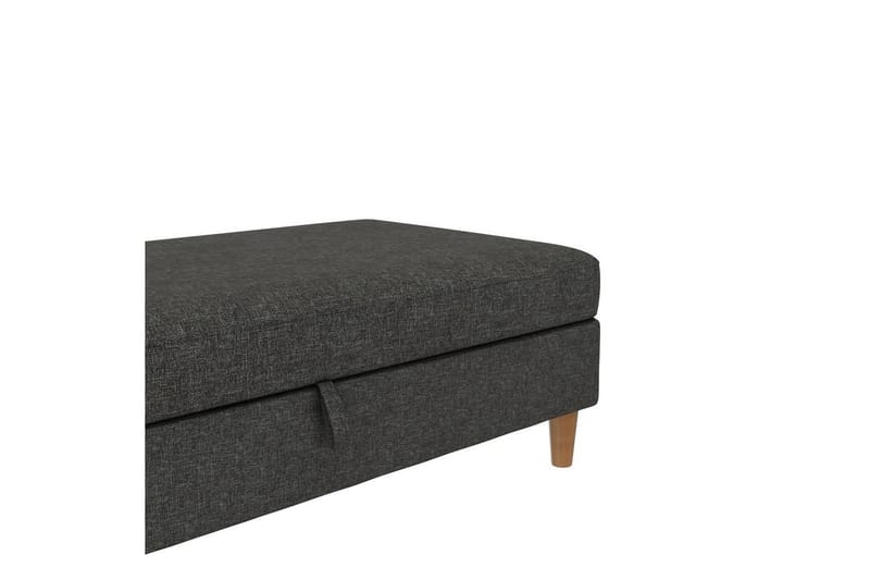 Fotpall/pall Lilly Antracit, Linne - Antracit, Linne - Möbler - Fåtölj & stolar - Pall & puff - Fotpallar