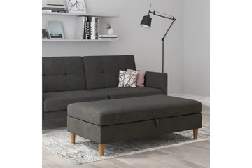 Fotpall/pall Lilly Antracit, Linne - Antracit, Linne - Möbler - Fåtölj & stolar - Pall & puff - Fotpallar