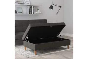 Fotpall/pall Lilly Antracit, Linne - Antracit, Linne - Möbler - Fåtölj & stolar - Pall & puff - Fotpallar