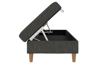 Fotpall/pall Lilly Antracit, Linne - Antracit, Linne - Möbler - Fåtölj & stolar - Pall & puff - Fotpallar