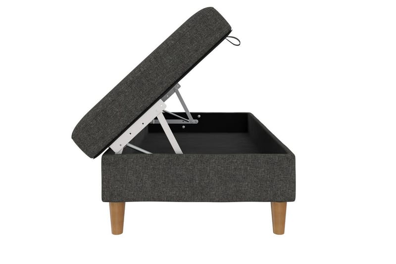 Fotpall/pall Lilly Antracit, Linne - Antracit, Linne - Möbler - Fåtölj & stolar - Pall & puff - Fotpallar