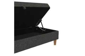 Fotpall/pall Lilly Antracit, Linne - Antracit, Linne - Möbler - Fåtölj & stolar - Pall & puff - Fotpallar