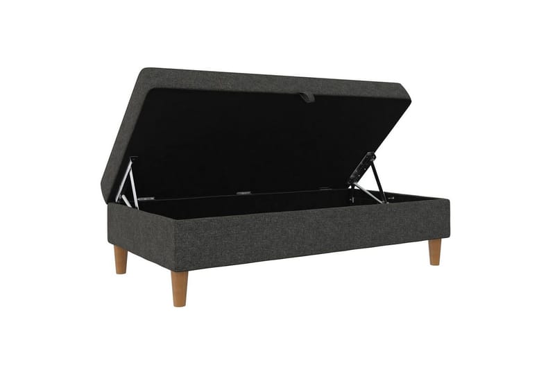 Fotpall/pall Lilly Antracit, Linne - Antracit, Linne - Möbler - Fåtölj & stolar - Pall & puff - Fotpallar