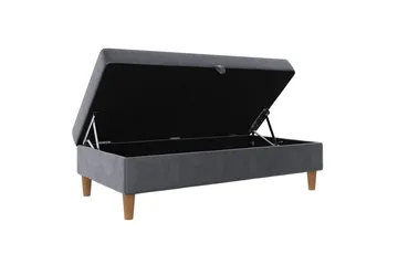 Fotpall/pall Lilly Antracit, Sammet/Trä/Plast - Antracit, Sammet/Trä/Plast - Möbler - Fåtölj & stolar - Pall & puff - Fotpallar