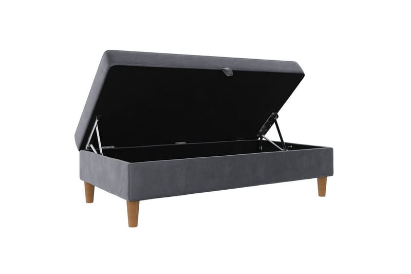 Fotpall/pall Lilly Antracit, Sammet/Trä/Plast - Antracit, Sammet/Trä/Plast - Möbler - Fåtölj & stolar - Pall & puff - Fotpallar