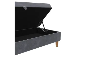 Fotpall/pall Lilly Antracit, Sammet/Trä/Plast - Antracit, Sammet/Trä/Plast - Möbler - Fåtölj & stolar - Pall & puff - Fotpallar