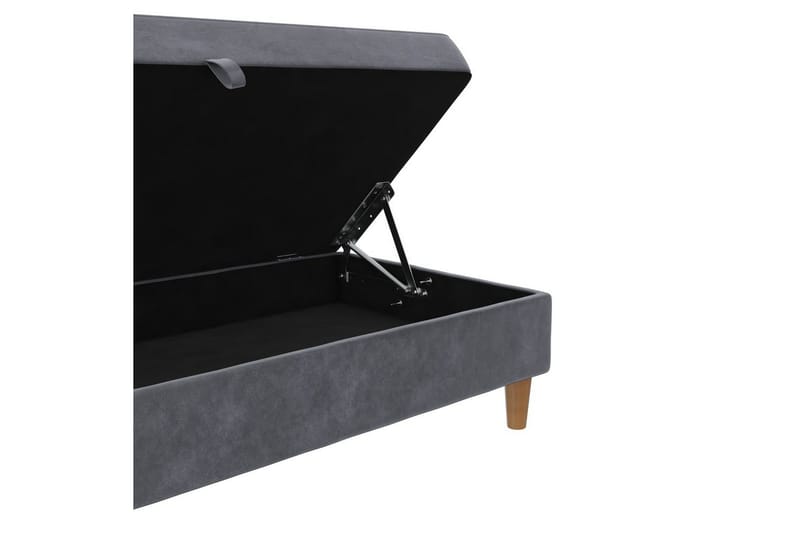 Fotpall/pall Lilly Antracit, Sammet/Trä/Plast - Antracit, Sammet/Trä/Plast - Möbler - Fåtölj & stolar - Pall & puff - Fotpallar