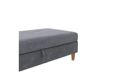 Fotpall/pall Lilly Antracit, Sammet/Trä/Plast - Antracit, Sammet/Trä/Plast - Möbler - Fåtölj & stolar - Pall & puff - Fotpallar