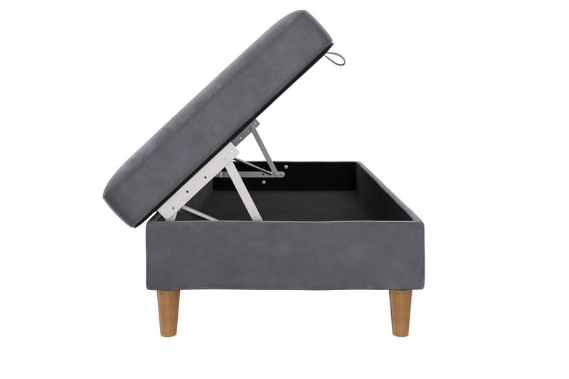 Fotpall/pall Lilly Antracit, Sammet/Trä/Plast - Antracit, Sammet/Trä/Plast - Möbler - Fåtölj & stolar - Pall & puff - Fotpallar