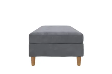 Fotpall/pall Lilly Antracit, Sammet/Trä/Plast - Antracit, Sammet/Trä/Plast - Möbler - Fåtölj & stolar - Pall & puff - Fotpallar