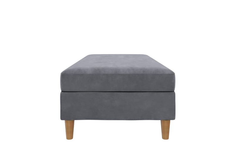 Fotpall/pall Lilly Antracit, Sammet/Trä/Plast - Antracit, Sammet/Trä/Plast - Möbler - Fåtölj & stolar - Pall & puff - Fotpallar
