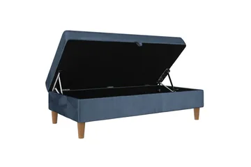 Fotpall/pall Lilly Blå, Sammet/Trä/Plast - Blå, Sammet/Trä/Plast - Möbler - Fåtölj & stolar - Pall & puff - Fotpallar