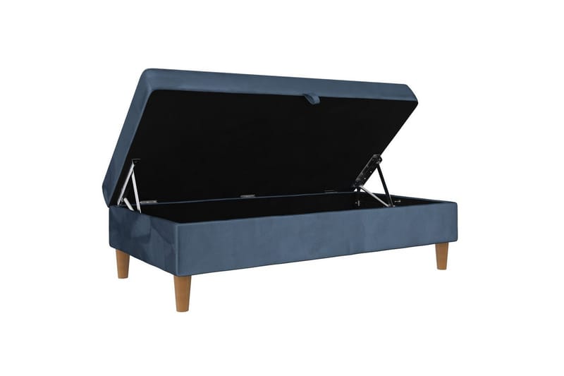 Fotpall/pall Lilly Blå, Sammet/Trä/Plast - Blå, Sammet/Trä/Plast - Möbler - Fåtölj & stolar - Pall & puff - Fotpallar