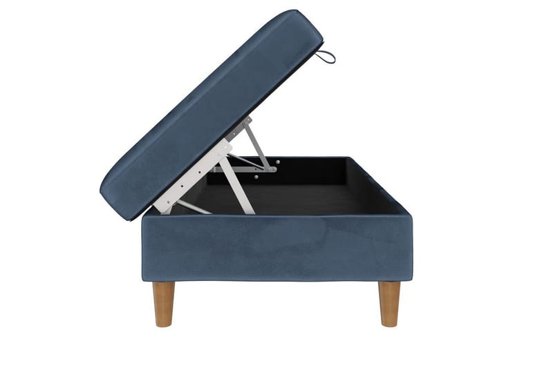 Fotpall/pall Lilly Blå, Sammet/Trä/Plast - Blå, Sammet/Trä/Plast - Möbler - Fåtölj & stolar - Pall & puff - Fotpallar