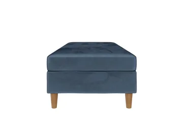 Fotpall/pall Lilly Blå, Sammet/Trä/Plast - Blå, Sammet/Trä/Plast - Möbler - Fåtölj & stolar - Pall & puff - Fotpallar