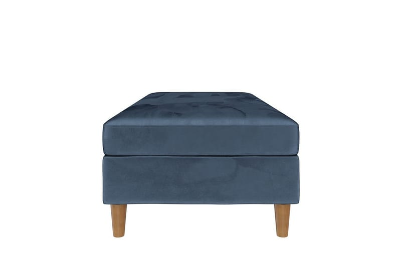 Fotpall/pall Lilly Blå, Sammet/Trä/Plast - Blå, Sammet/Trä/Plast - Möbler - Fåtölj & stolar - Pall & puff - Fotpallar