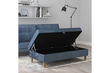 Fotpall/pall Lilly Blå, Sammet/Trä/Plast - Blå, Sammet/Trä/Plast - Möbler - Fåtölj & stolar - Pall & puff - Fotpallar