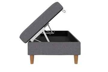 Fotpall/pall Lilly Ljusgrå, Linne - Ljusgrå, Linne - Möbler - Fåtölj & stolar - Pall & puff - Fotpallar