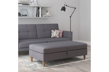 Fotpall/pall Lilly Ljusgrå, Linne - Ljusgrå, Linne - Möbler - Fåtölj & stolar - Pall & puff - Fotpallar