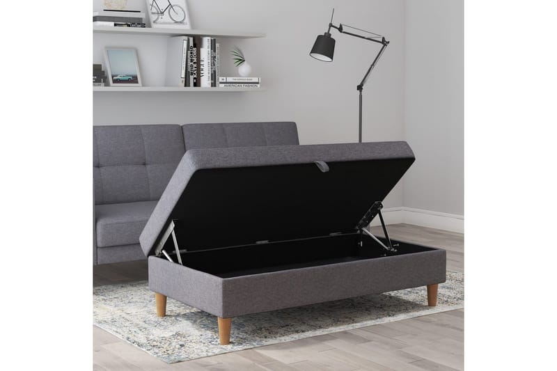 Fotpall/pall Lilly Ljusgrå, Linne - Ljusgrå, Linne - Möbler - Fåtölj & stolar - Pall & puff - Fotpallar