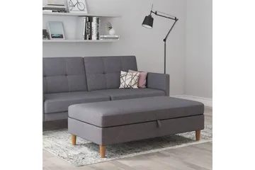 Fotpall/pall Lilly Ljusgrå, Linne - Ljusgrå, Linne - Möbler - Fåtölj & stolar - Pall & puff - Fotpallar