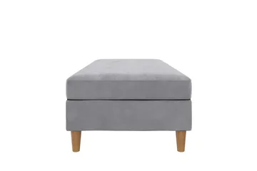 Fotpall/pall Lilly Ljusgrå, Sammet/Trä/Plast - Ljusgrå, Sammet/Trä/Plast - Möbler - Fåtölj & stolar - Pall & puff - Fotpallar