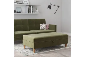 Fotpall/pall Lilly Olivgrön, Sammet/Trä/Plast - Olivgrön, Sammet/Trä/Plast - Möbler - Fåtölj & stolar - Pall & puff - Fotpallar