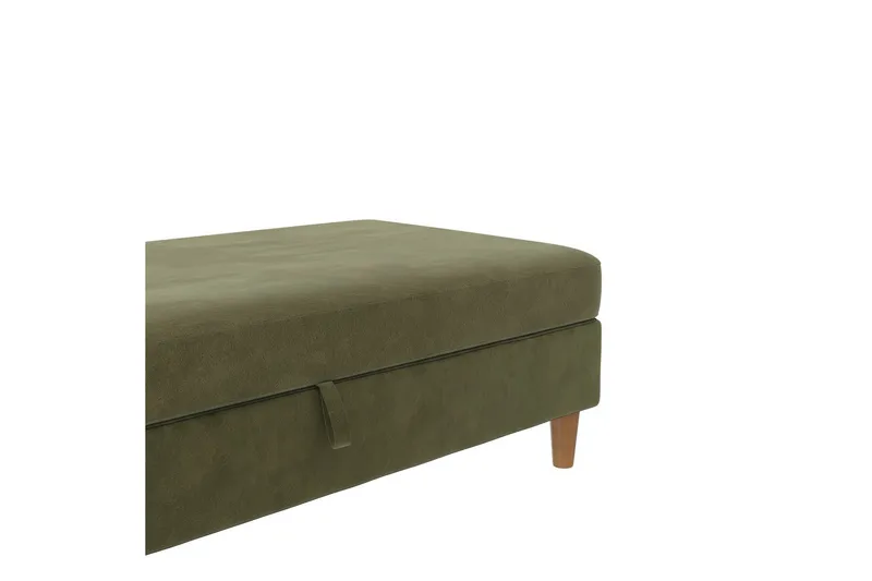 Fotpall/pall Lilly Olivgrön, Sammet/Trä/Plast - Olivgrön, Sammet/Trä/Plast - Möbler - Fåtölj & stolar - Pall & puff - Fotpallar