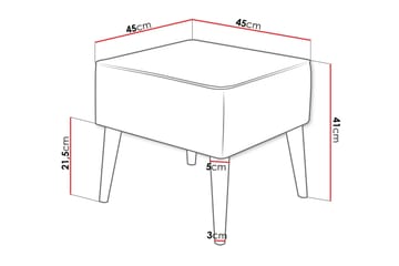 Gabi Fotpall 45 cm - Blå - Möbler - Fåtölj & stolar - Pall & puff - Fotpallar