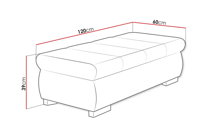 Gamal Fotpall 60 cm - Beige - Möbler - Fåtölj & stolar - Pall & puff - Fotpallar