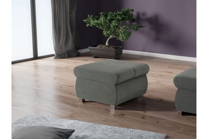 Gamal Fotpall 60 cm - Grå - Möbler - Fåtölj & stolar - Pall & puff - Fotpallar