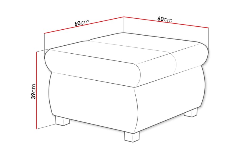 Gamal Fotpall 60 cm - Marinblå - Möbler - Fåtölj & stolar - Pall & puff - Fotpallar