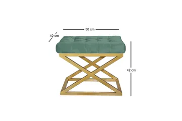 Gillie Sittpuff 40 cm - Guld/Grön - Möbler - Fåtölj & stolar - Pall & puff - Sittpuff