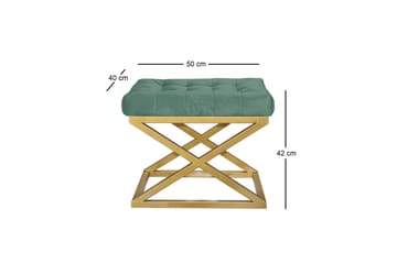 Gillie Sittpuff 40 cm - Guld/Grön - Möbler - Fåtölj & stolar - Pall & puff - Sittpuff