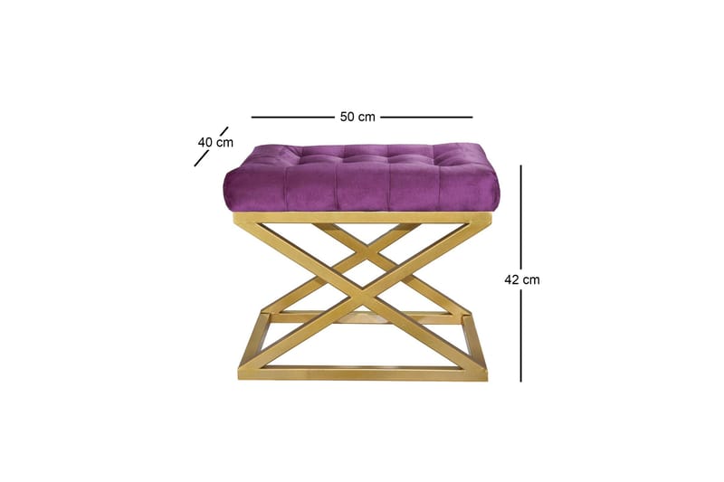 Gillie Sittpuff 40 cm - Guld/Purple - Möbler - Fåtölj & stolar - Pall & puff - Sittpuff
