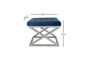 Gillie Sittpuff 40 cm - Marinblå/Silver - Möbler - Fåtölj & stolar - Pall & puff - Sittpuff