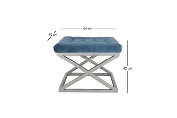 Gillie Sittpuff 40 cm - Silver/Blå - Möbler - Fåtölj & stolar - Pall & puff - Sittpuff