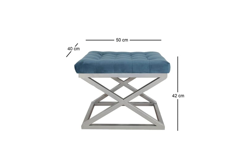 Gillie Sittpuff 40 cm - Silver/Blå - Möbler - Fåtölj & stolar - Pall & puff - Sittpuff