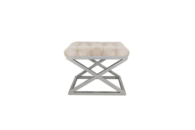 Gillie Sittpuff 40 cm, Silver/Cream