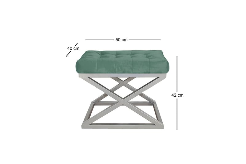 Gillie Sittpuff 40 cm - Silver/Grön - M�öbler - Fåtölj & stolar - Pall & puff - Sittpuff