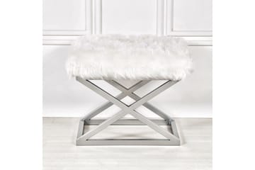 Gillie Sittpuff 40 cm - Silver/Vit - Möbler - Fåtölj & stolar - Pall & puff - Sittpuff